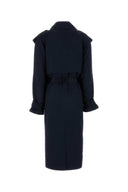 Anine Bing Midnight Blue Satin Rickie Trench Coat