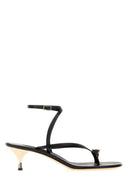 Casadei Black Leather Thong Sandals