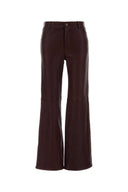 Chloe Grape Leather Flared Pant