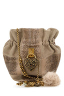 Bolso bombonera con cadena de cuero gris paloma de Chloe