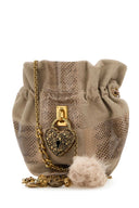 Bolso bombonera con cadena de cuero gris paloma de Chloe