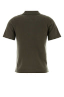 Extreme Cashmere Army Green Stretch Cashmere Blend Salamander Polo Shirt
