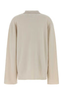 Polo in alligatore misto cashmere stretch color sabbia estrema