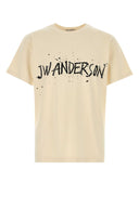 Jw Anderson Melange Ivory Cotton T Shirt