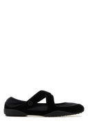Tory Burch Romy ballerina's van zwarte stof en suède