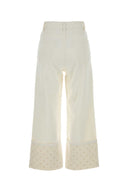 Jeans Tory Burch in denim bianco