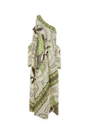 Abito monospalla in cotone stretch stampato Tory Burch