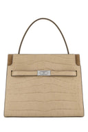 Borsa a mano in pelle beige Tory Burch