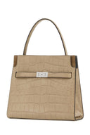Borsa a mano in pelle beige Tory Burch