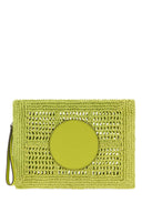 Pochette Ella in rafia verde chiaro di Tory Burch