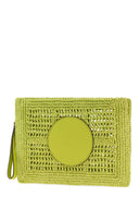 Pochette Ella in rafia verde chiaro di Tory Burch