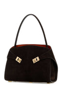 Salvatore Ferragamo Dark Brown Suede Medium Hug Soft Shoulder Bag