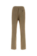 Salvatore Ferragamo Cappuccino Linen Blend Pant