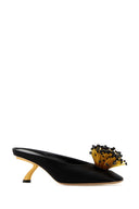 Salvatore Ferragamo Black Satin Safi Mules