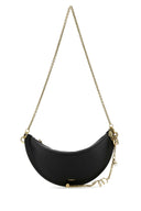 Bolso de hombro mini en forma de media luna de cuero negro Chloe