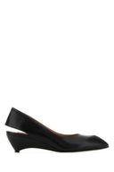 Décolleté in pelle nera Jil Sander