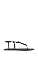 Jil Sander Black Leather Tangle Sandals