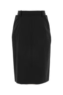 Jil Sander Falda de lana negra