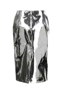 Jil Sander Silver Leather Skirt