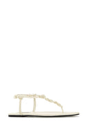 Jil Sander White Leather Tangle Sandals