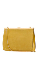 Alberta Ferretti Yellow Suede Clutch