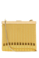 Alberta Ferretti Gold Fabric Clutch