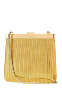 Alberta Ferretti Gold Fabric Clutch