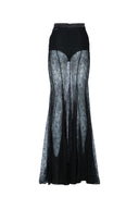 Elisabetta Franchi Gonna Lunga Pizzo Trasparente