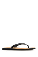 The Row Black Leather City Thong Slippers