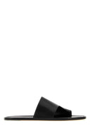 The Row Black Leather Malick Thong Slippers