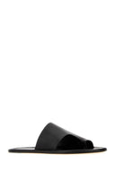 The Row Black Leather Malick Thong Slippers