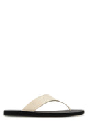 The Row Ivory Leather Dune Thong Slippers