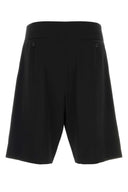 The Row Black Wool Sayed Bermuda Shorts