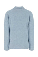The Row Melange Light Blue Cotton Blend Niosa Polo Shirt