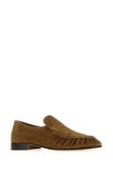 The Row Camel Suede Two Loafers
