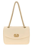 Valentino Garavani Ivory Leather Djuna Shoulder Bag