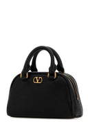 Valentino Garavani Black Leather V Logo Signature Handbag