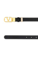 Valentino Garavani Black Leather Reversible Belt