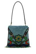Etro Light Blue Suede Small Kalispera Bucket Bag