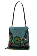 Etro Light Blue Suede Small Kalispera Bucket Bag