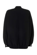 Alessandra Rich Black Wool Bomber Jacket