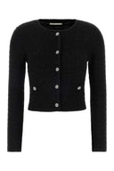 Alessandra Rich Black Boucle Cardigan