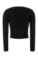 Alessandra Rich Black Boucle Cardigan