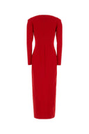 Alessandra Rich Red Cady Long Dress