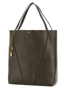 Chloe Dark Grey Leather Large Spin Shopping Bag