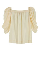 Chloe Pastel Yellow Silk Top
