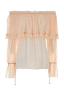 Chloe Peach Crepe Blouse