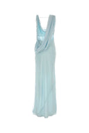 The Andamane Light Blue Stretch Georgette Minerva Long Dress