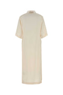 Carven Ivory Satin Shirt Dress