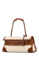 Moschino Sand Canvas Shoulder Bag